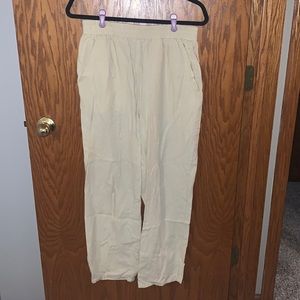 comfy linen cream pants